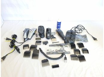 Men's Norelco Triple Head Razor & Two Corded Trimmers, Attachments & Accessories  - See Photos!