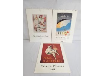 Three Cavallini & Co Poster Wall Art Quality Calendars 1999-2000-2001