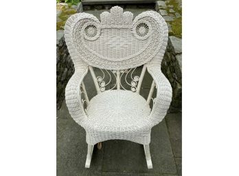 White Wicker Rocker