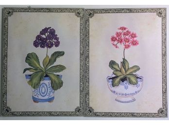 Pair Of Primrose Print Room Plaques