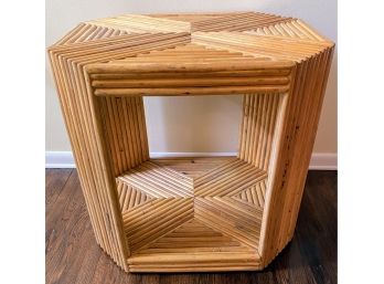 Awesome Vintage Split Bamboo Table On Casters