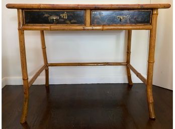 Painted Bamboo Vanity Or Writing Desk