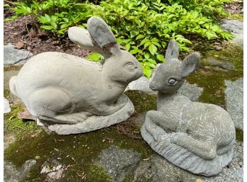 Garden Cement  Deer And Rabbit