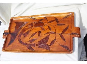 Hand-carved Caribbean Island Wood  Serving Tray - Fish Design