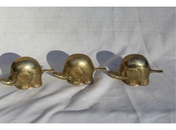 Vintage Brass Trio Of Elephants