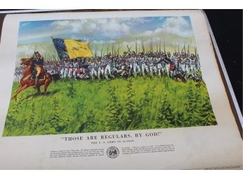 1953 Dept. Of The Army Poster 'Those Are Regulars, By God' Excellent Color