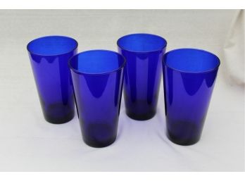 Gorgeous Libbey Cobalt Blue Glass Tumblers 14 OZ.