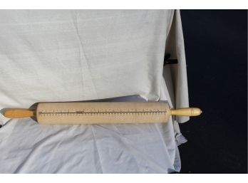 Vintage ROWOCO Natural Wood Baker's Rolling Pin Solid Wood Handles 27'