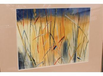 Excellent Original Abstract-Impressionism  Of Prairie Grass Art Signed By Schlecht Mixed Media