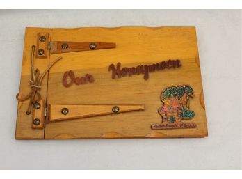 Vintage 1960s Wooden Honeymoon Miami FL Album - Very Kitsch!