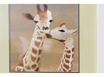 Gorgeous Silk Thread Embroidery Giraffes - Hand-stitched