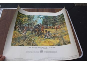 1953 Dept. Of The Army Poster 'The Road To Fallen Timbers' Excellent Color