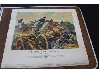 1953 Dept. Of The Army Poster 'Remember Your Regiment' Excellent Color