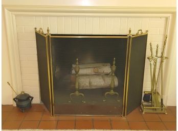 Brass Fireplace Set