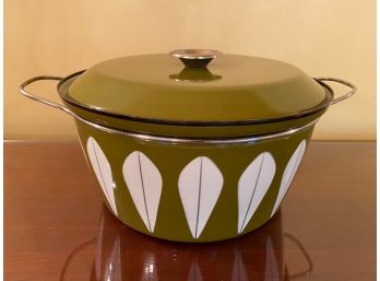 Cathrineholm Olive Green Lotus Leaf Enamelware Large Pot