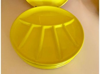 Bright Yellow Enameled Fondue Plates (8)