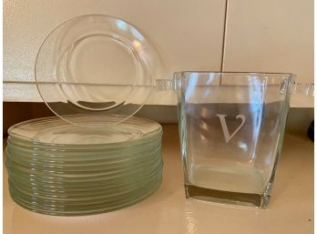 Arcoroc 47 French Glass Plates & French Ice Bucket (17)