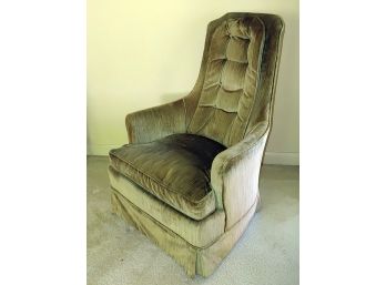 Mid-Century Green Velour Chair