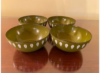 Cathrineholm Olive Green Lotus Leaf Enamelware 4' Bowls (4)