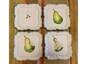 Hand Painted Italian Pear Plates (4)