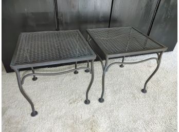 Wrought Iron Patio End Tables (2)