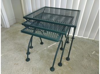 Wrought Iron Patio Nesting Tables (3)