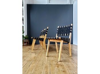 Set 4 Jens Risom For Knoll Woven Dining Chairs