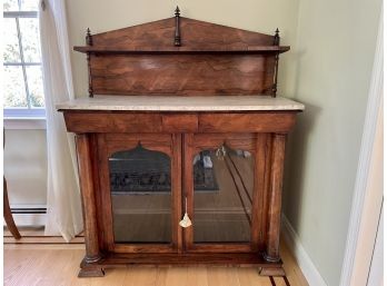 Antique Rosewood & Marble Topped Chiffonier Cabinet, Circa 1830