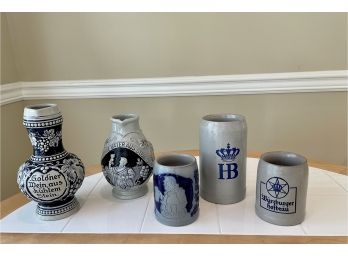 Vintage Steins & Pitchers From Germany