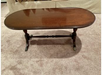 Lovely Mahogany Coffee Table With Cross Banding & Claw Feet