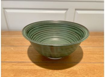 Beautiful Studio Made Pottery Bowl With Medium Green Glaze By Mimi Werner Of Polson, Montana