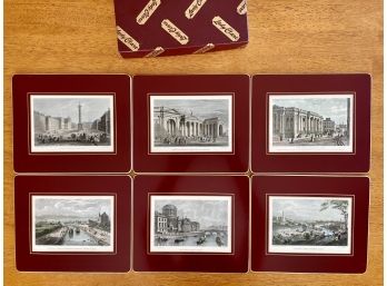 Six Lady Clare 'Dublin Views' Felt Backed Cork Placemats