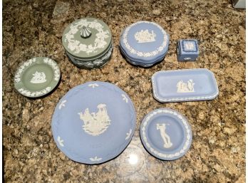 Collection Of Blue & Green Wedgwood Jasperware