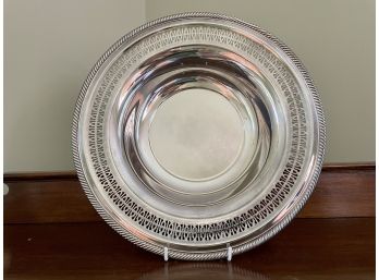 William Rogers Pierced Silver Plated Rimmed Serving Low Bowl