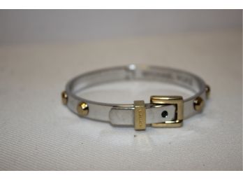 Michael Kors ASTOR Silver & Gold Tone Ladies Buckle Bangle Bracelet