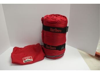 Vintage MARLBORO Red Sleeping Bag With Drawstring Storage Bag