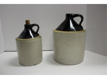Two Vintage Whiskey Jugs