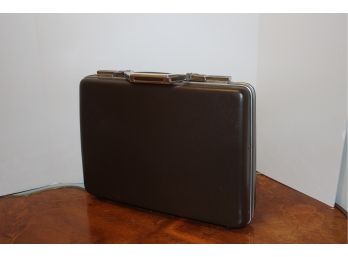 1970s American Tourister Escort Dark Brown Hard Side Briefcase/Attache Case With Keys