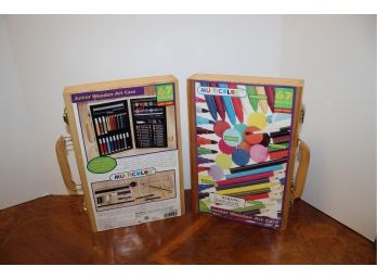 Two New Battat 67 Piece Multicolor Junior Wooden Art Cases