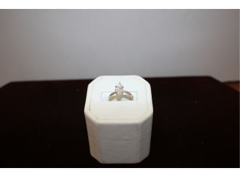 Ladies Marquis CZ With Sterling Silver 925 Band Solitaire Ring