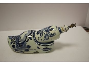 Vintage DELFT Holland Pottery Hand Painted Shoe Bottle Container With Cork