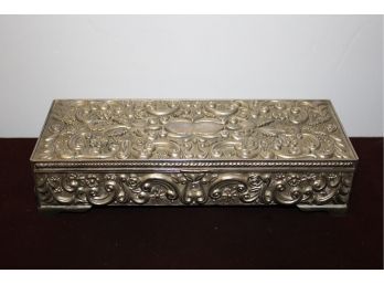 1992 GODINGER SILVER Plated Oblong Ornate Jewelry Box