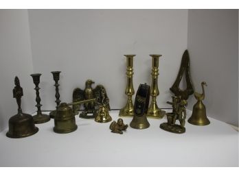 Vintage 13 Piece Mixed Lot Of Brass Home Decor