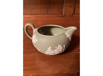 Vintage Wedgwood Green Jasperware Creamer