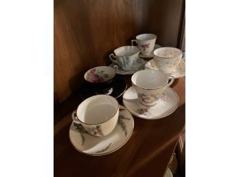 Assorted Lot Of Six (6) English Bone China Cups And Saucers