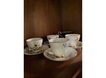 Assorted Lot Of English Bone China Teacups And Saucers