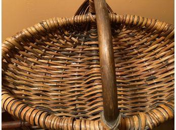 Large Wicker And Wood Basket