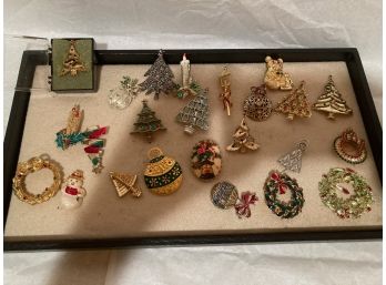 Assortment Of Vintage And New Christmas Pin