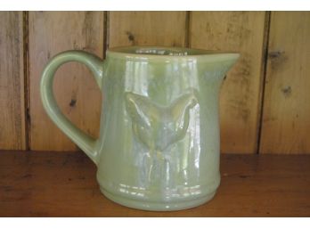 Green Country Pitcher With Chicken In Relief
