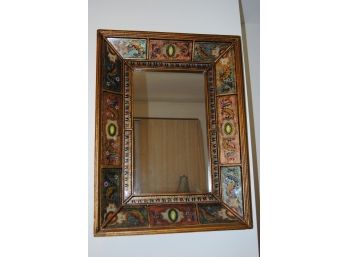 Gorgeous Mirror Reverse Painted Behind Glass 24x32x3 Italian??